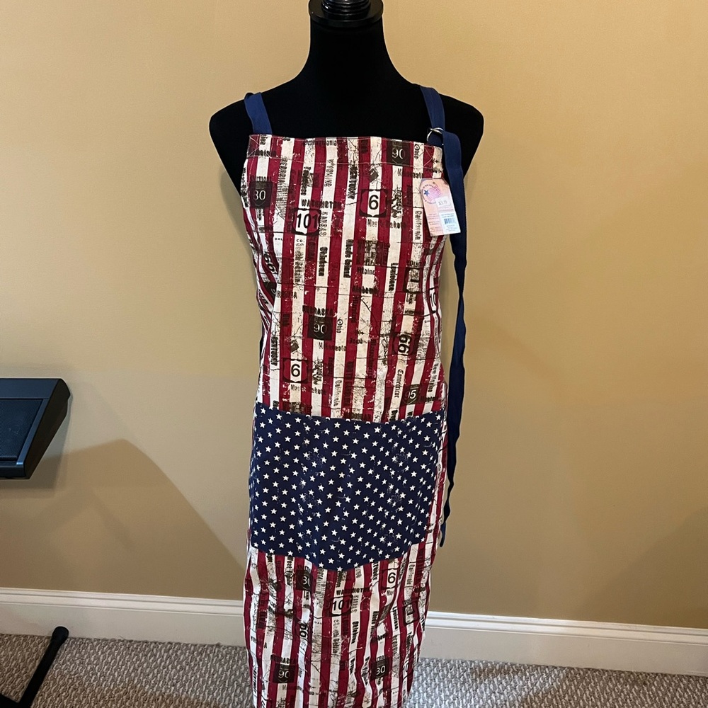 Demdaco Stars and Stripes Apron - Red, Blue, White